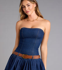 Flirt Factor Belted Denim Dress