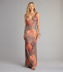 Wild Bloom Mesh Maxi Dress