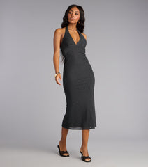 Retro Romance Halter Midi Dress