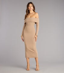 Effortless Aura Long Sleeve Midi Dress