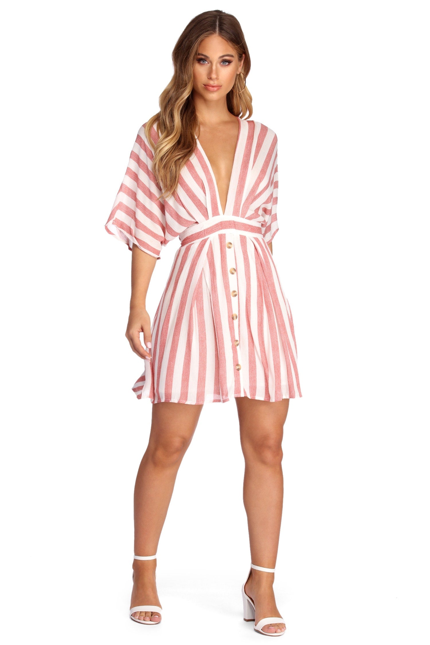 Buttoned Up In Stripes Dress