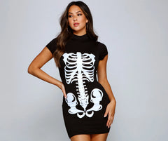 Bad To The Bone Halloween Mini Dress
