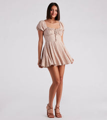 Cute Charm Ditsy Floral Skater Dress