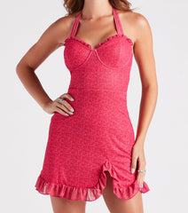 Oh My Darling Floral Halter Mini Dress