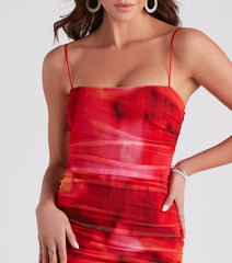 Tie Dye Over Bodycon Mini Dress