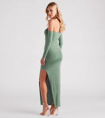 Sippin' On Sultry Off The Shoulder Maxi Dress
