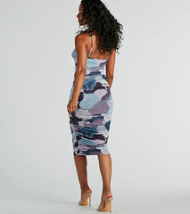 Stunning Vision Abstract Mesh Midi Dress