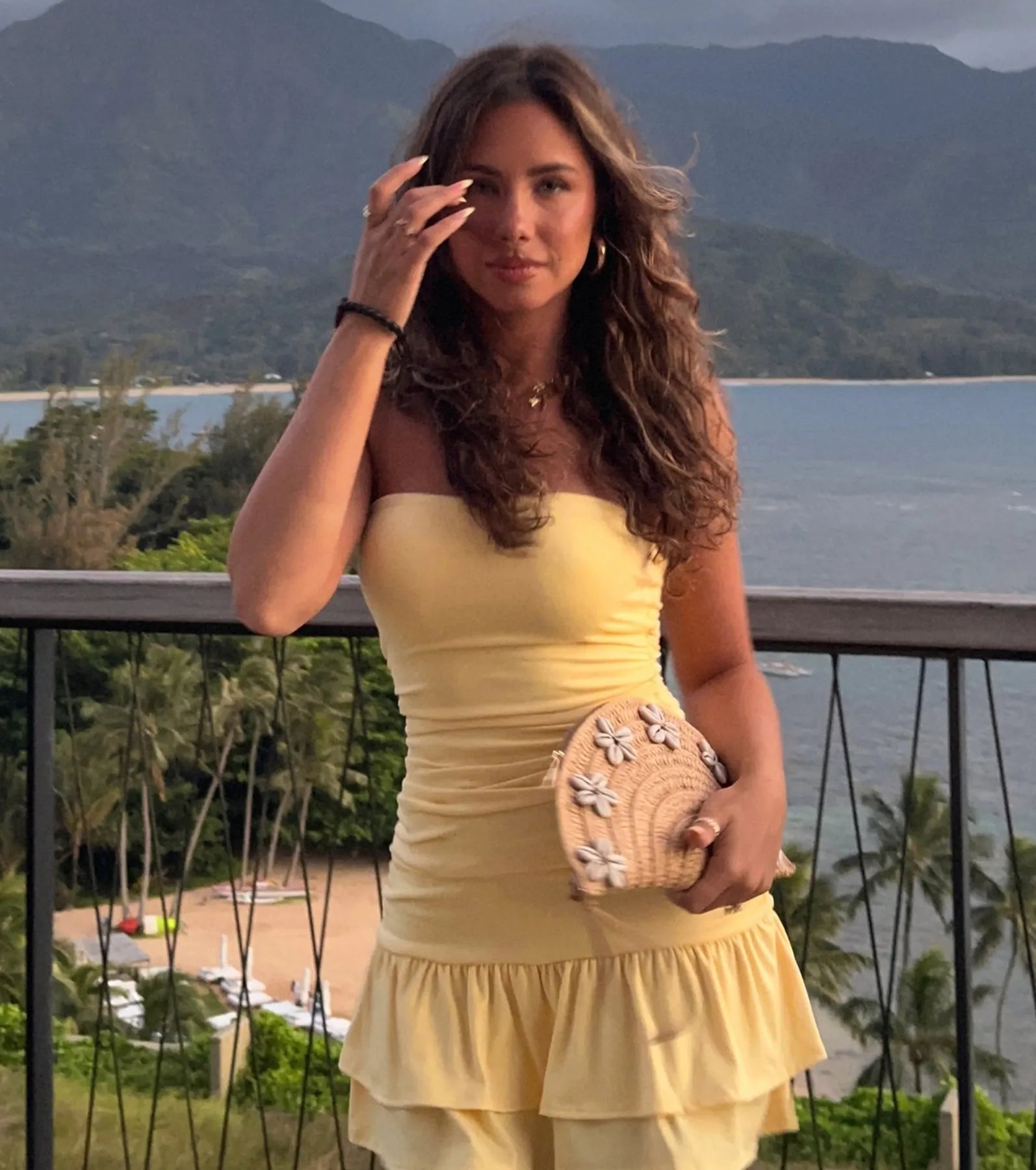 Here Comes The Sun Strapless Ruffled Mini Dress