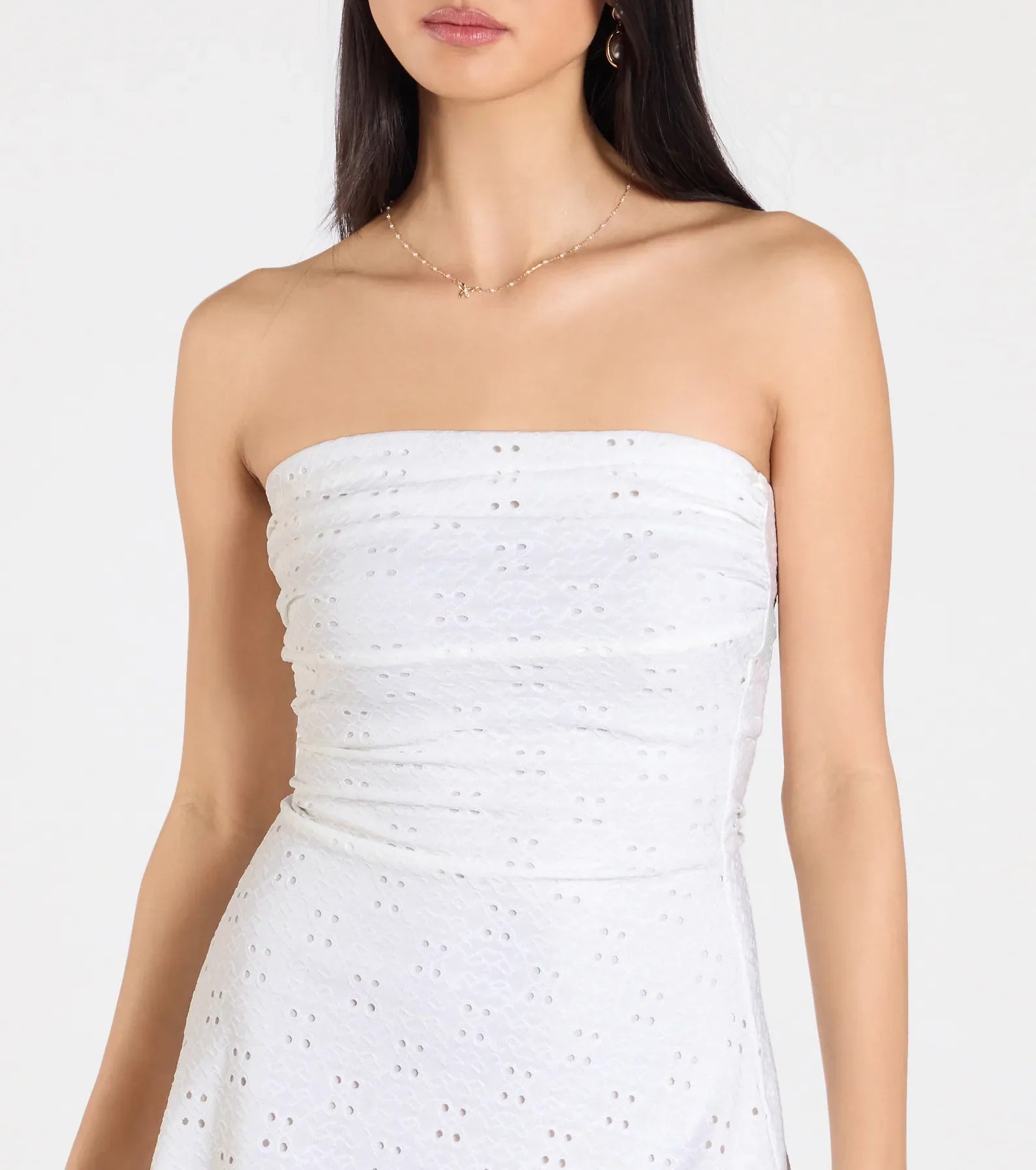 Lovely In Eyelet A-Line Mini Dress