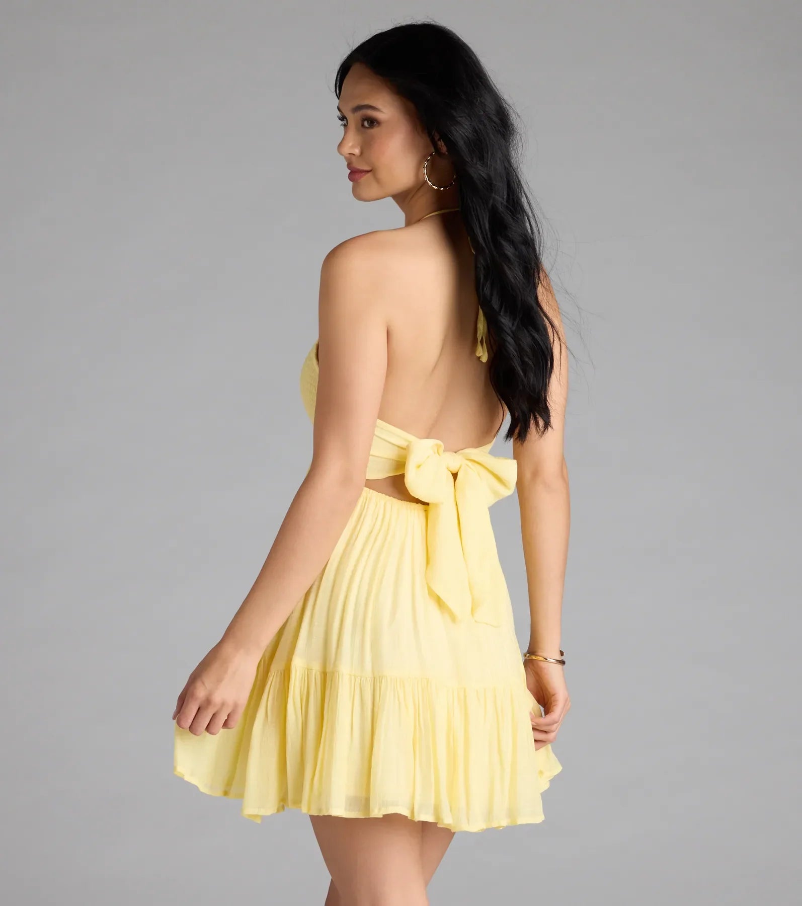 Ace The Test Open Tie Back Skater Dress