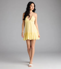 Ace The Test Open Tie Back Skater Dress