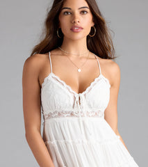 Sweetest Thing Strappy Back Halter Babydoll Dress