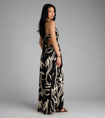 Chic Bliss Tie-Back Slit Maxi Dress