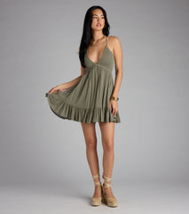 Effortless Look Ruffle Skater Dress