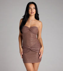 Sparkle Era Glitter Strapless Mini Dress
