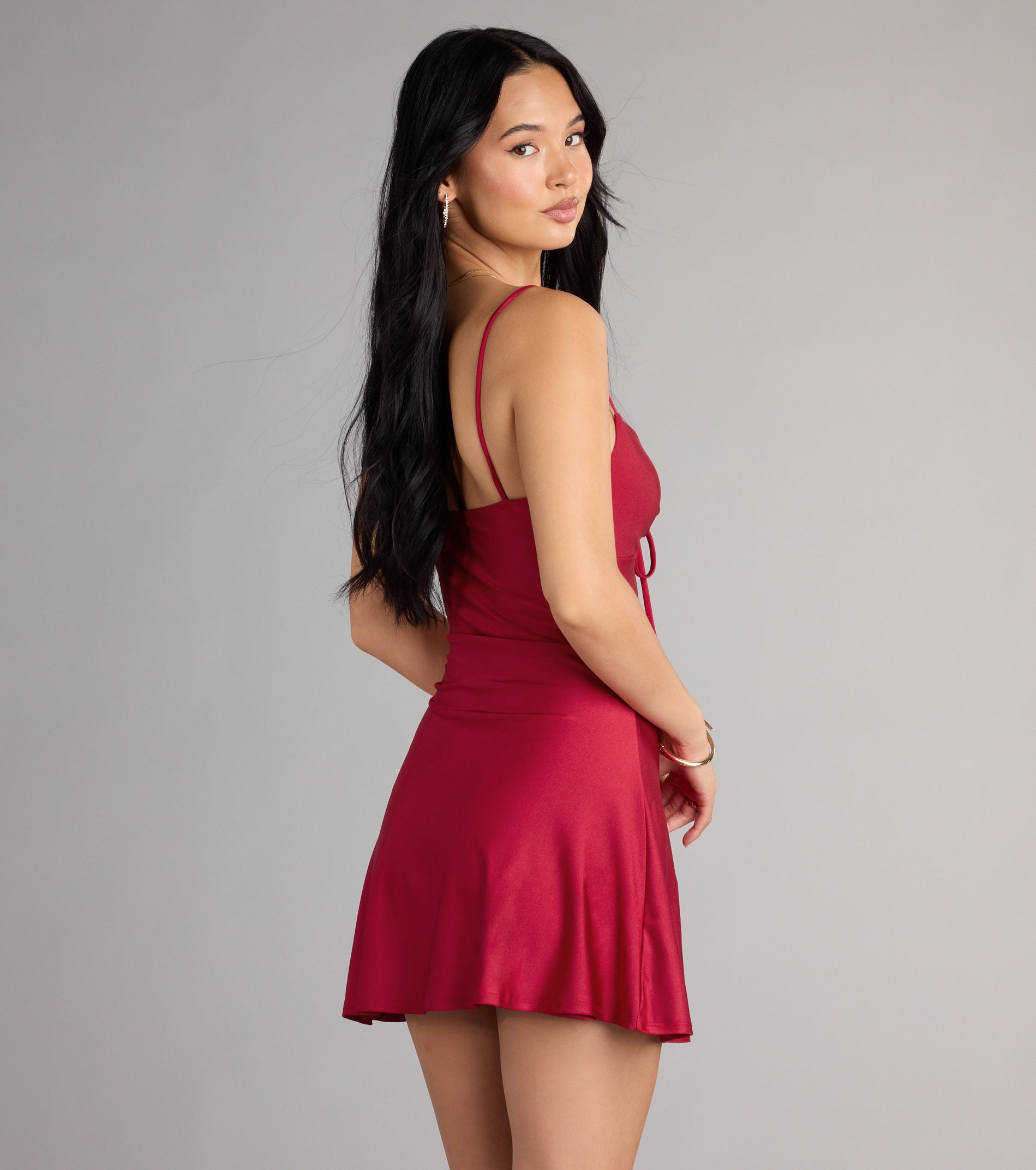 Sweetest Vibe V-Neck Tie A-Line Dress
