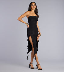 Can't Look Away Tube Midi Dress