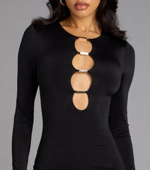 Cut To Captivate Long Sleeve Mini Dress