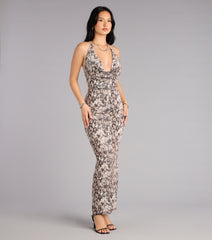 Strike Again Snake Print Maxi Dress