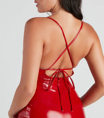 Devious Hottie Patent Faux Leather Mini Dress