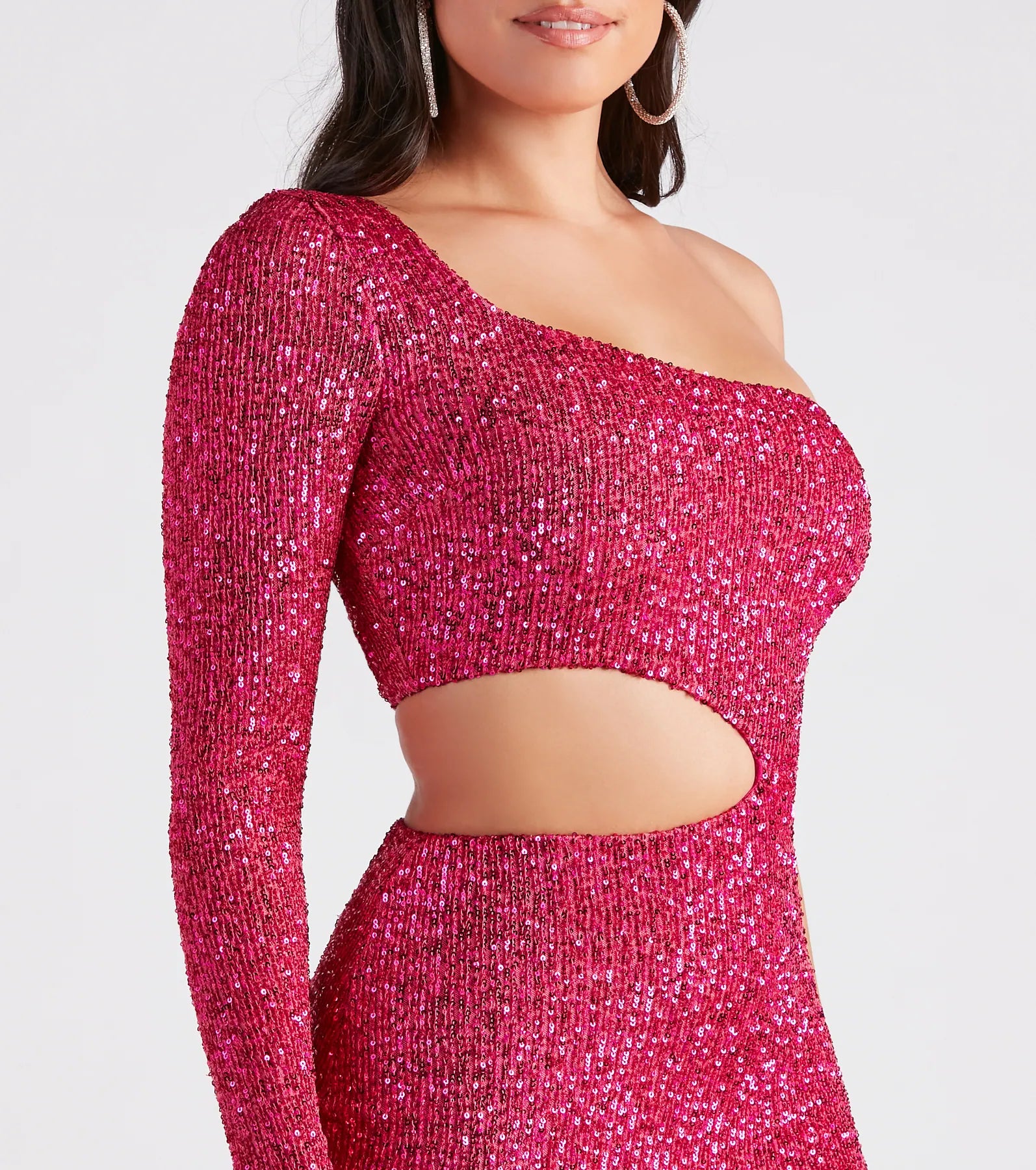 Sparkle Party Sequin One-Shoulder Mini Dress