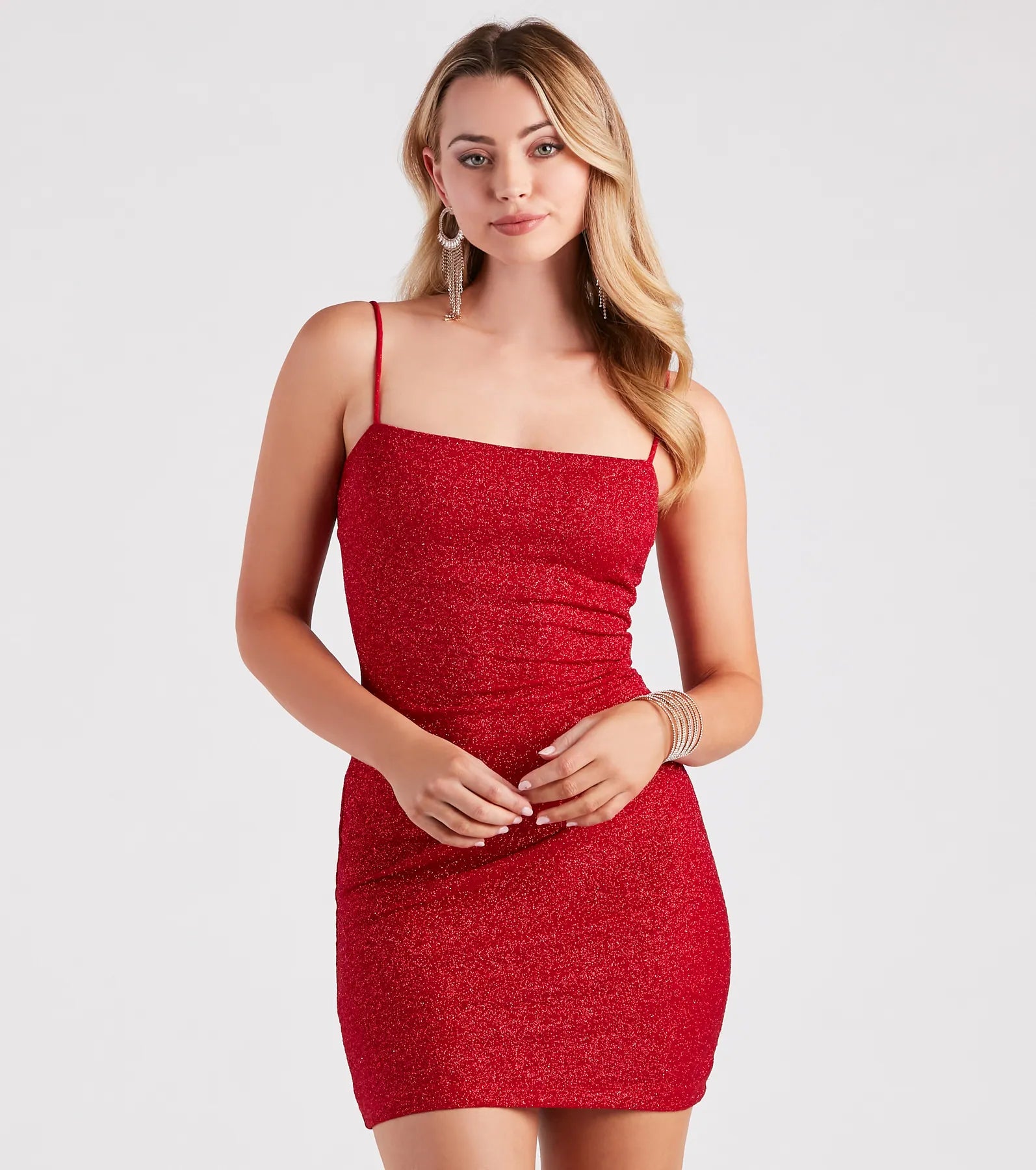 Key To Sparkle Glitter Mini Dress