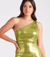 Sleek Shine Metallic Bodycon Mini Dress