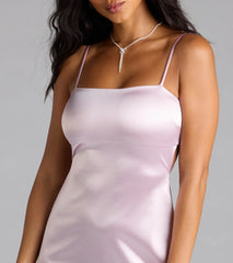 Gorgeous Evening Cutout Satin Mini Dress