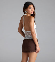 Unforgettable Babe Sheer Lace Crop Top