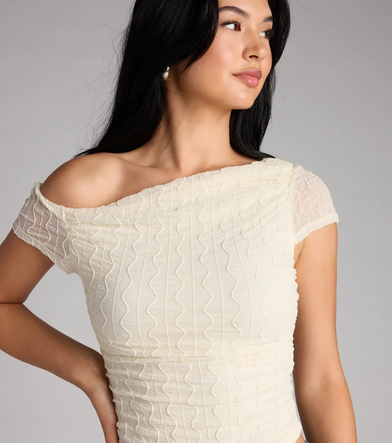 Flirty Angles One-Shoulder Crop Top