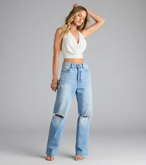 All This Love Cowl Halter Crop Top