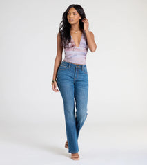 Taking The Plunge Floral Mesh Crop Top