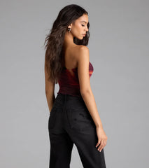 So Fly Abstract Slit Crop Top