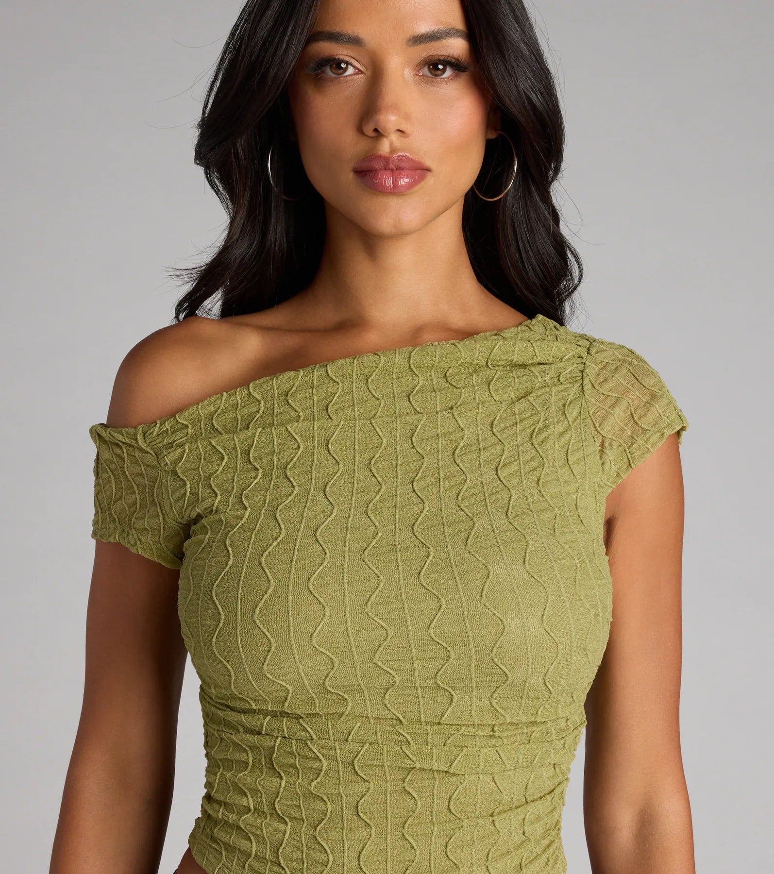 Flirty Angles One-Shoulder Crop Top
