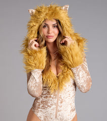Hear Me Roar Lion Velvet Bodysuit