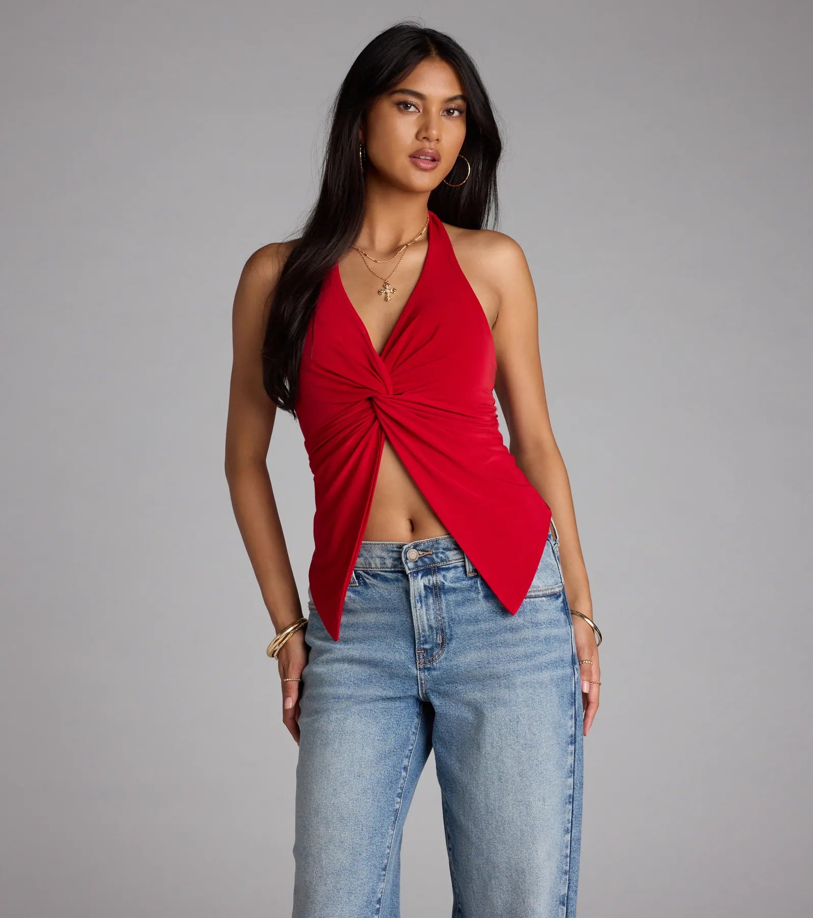 Routinely Cute Halter Knot Crop Top