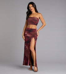 Blooming Allure Floral Mesh Cutout Tube Top