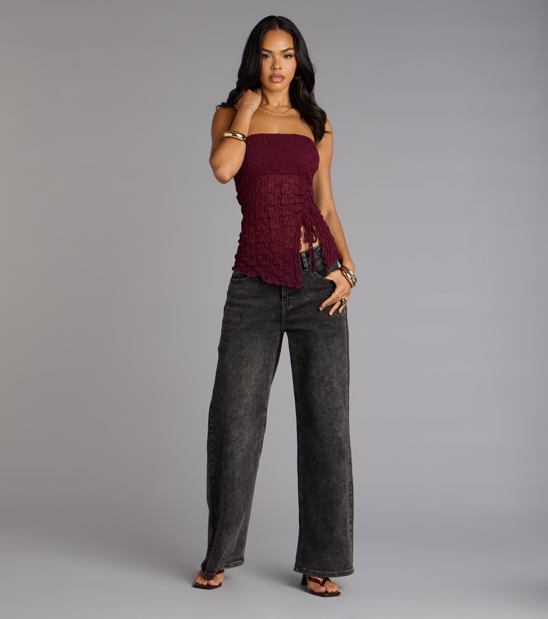 Trendy Era Sheer Mesh Tube Top