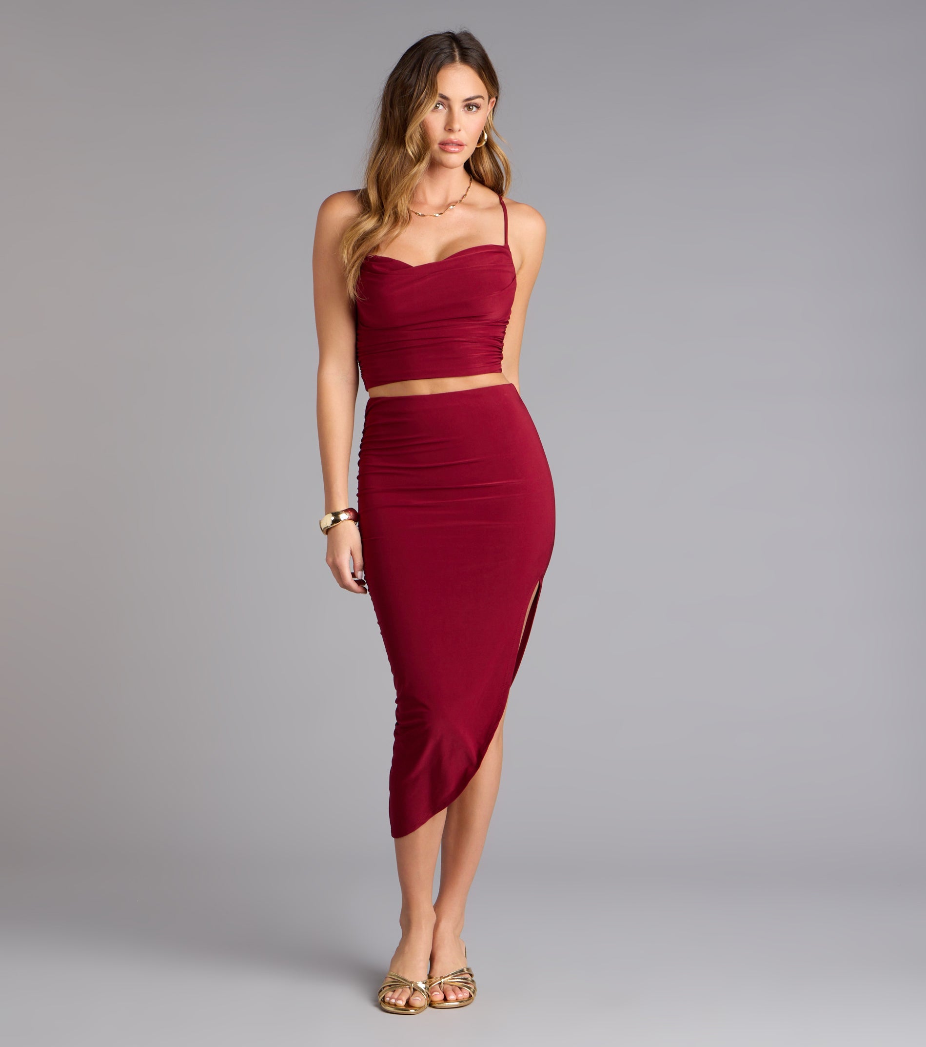 Chic Allure Cowl Neck Crop Top