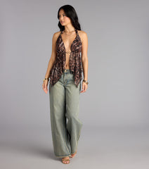 Spotted In Town Plunge Halter Top