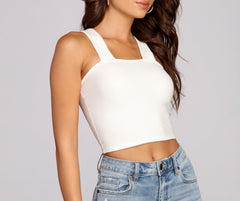 Slim Rib Cross Back Top