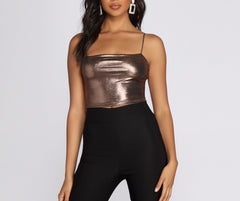 Mega Babe Metallic Crop Top