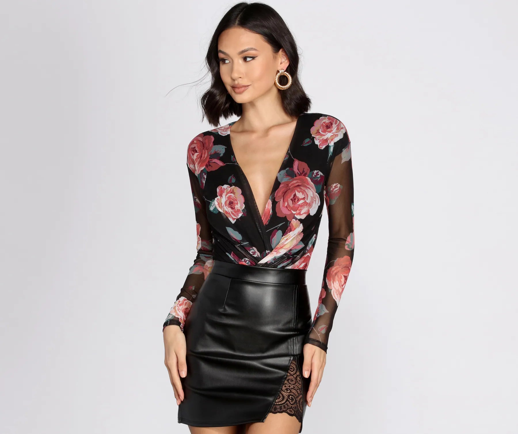Fresh In Floral Mesh Bodysuit