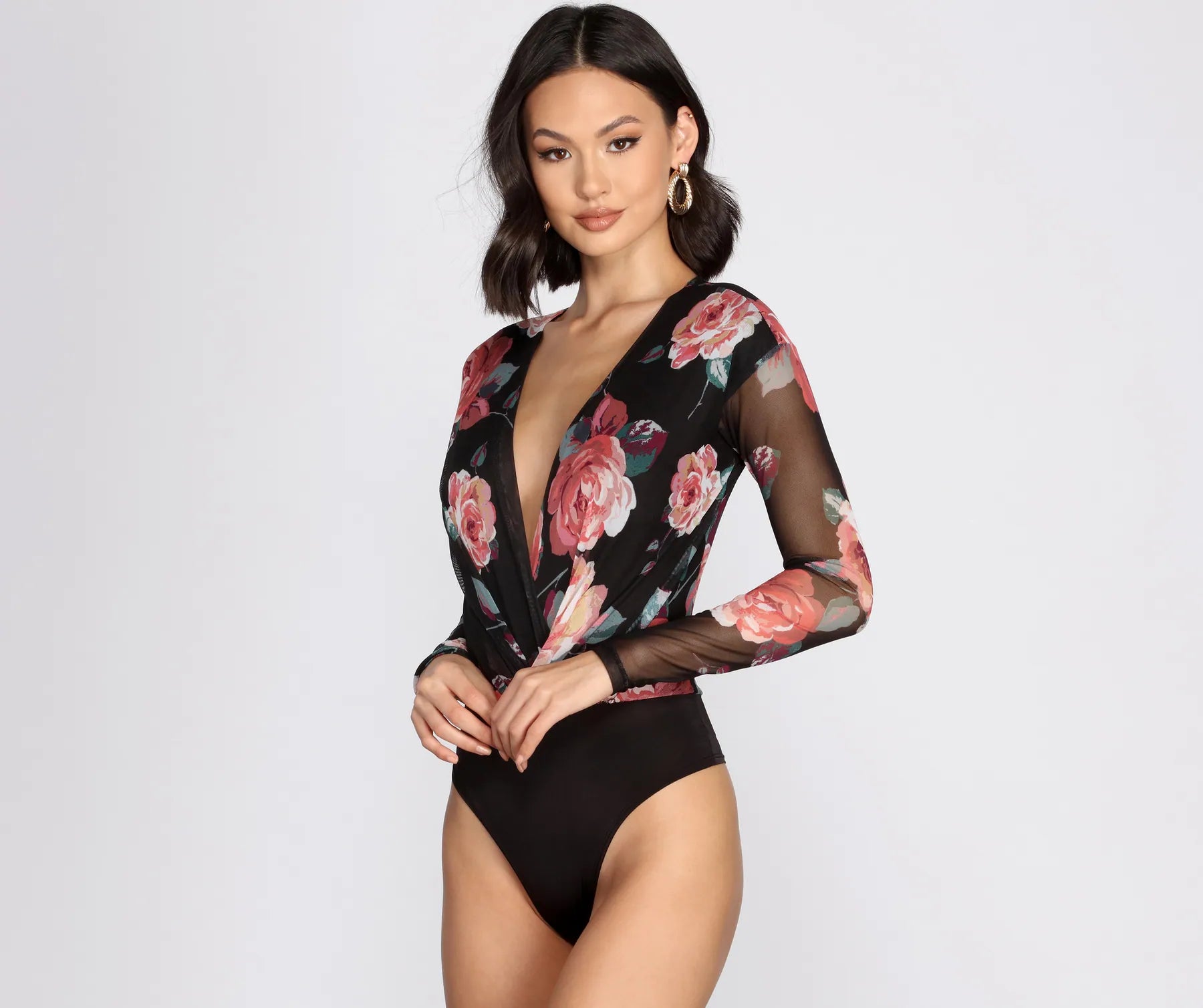 Fresh In Floral Mesh Bodysuit