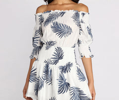 Botanical Beauty Off Shoulder Tunic