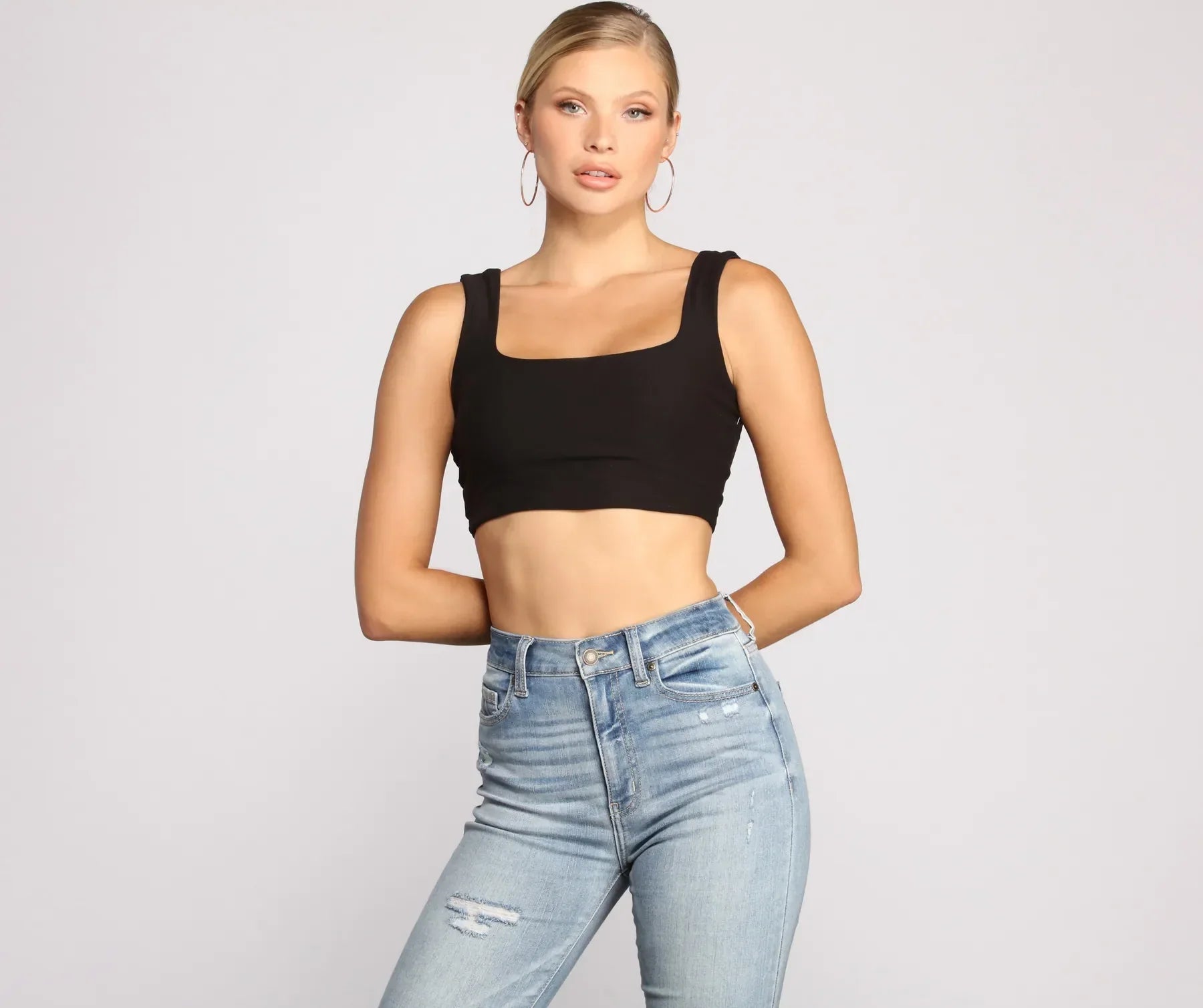 Classic Chic Wide Strap Crop Top