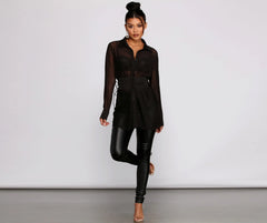 Chic And Sheer Mesh Tunic