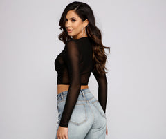 Simply Stunning Sheer Mesh Crop Top