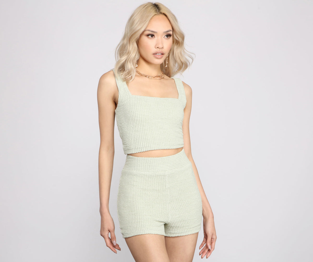 Trendy Textures Cropped Tank