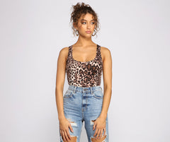 Sleek And Sultry Leopard Print Bodysuit